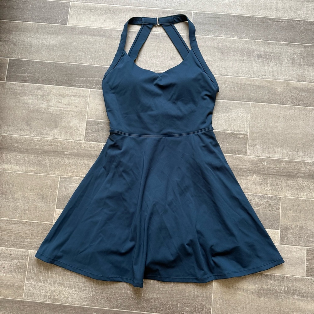 Halara Backless Twisted Active Dress Majolica Blue